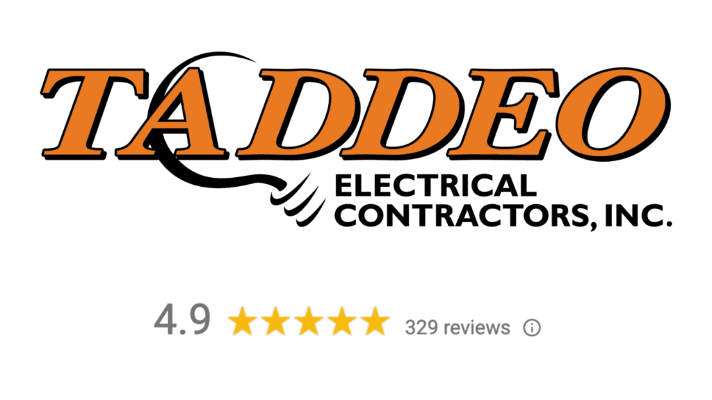Taddeo Electric's 4.9 star rating on Google, earned while working with Renia Carsillo.