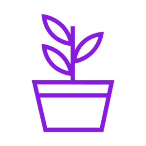 purple outline of a potted plant