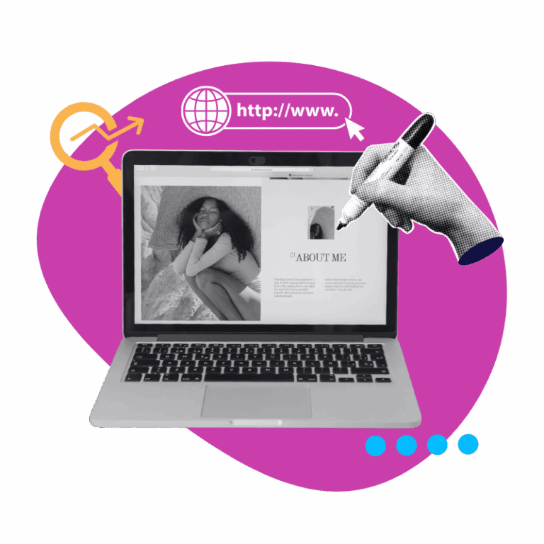 a hand holding a pen in front of a webpage on a laptop screen