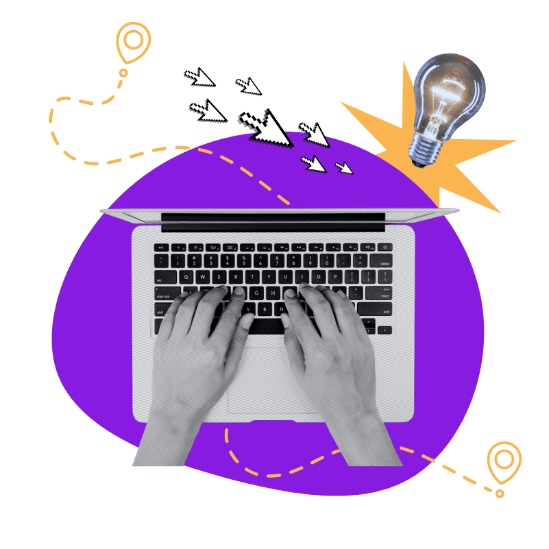 a pair of hands typing on a laptop