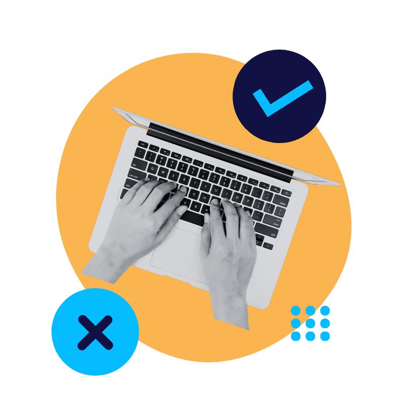 two hands typing on a laptop