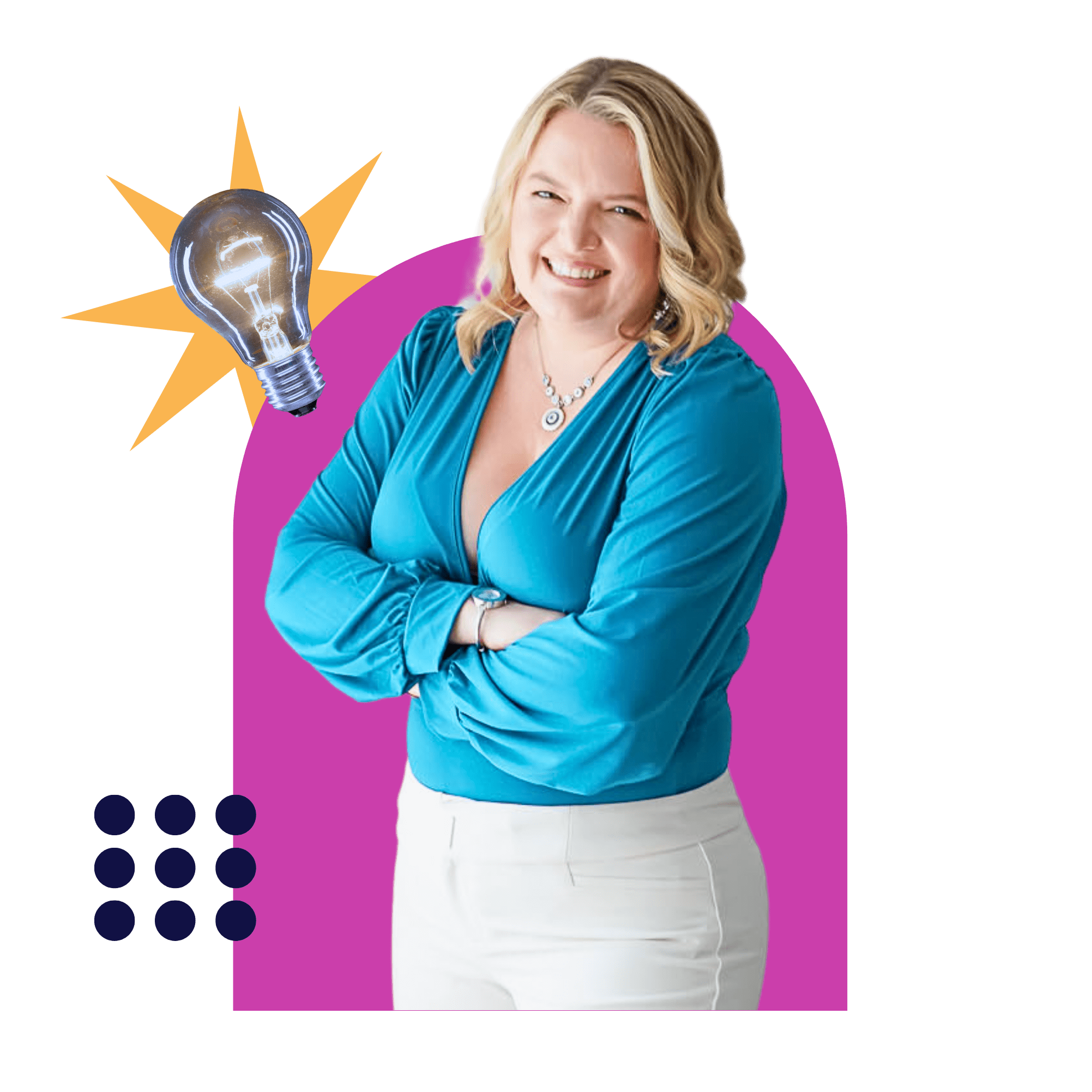 business strategist Renia Carsillo standing with arms crossed and smiling
