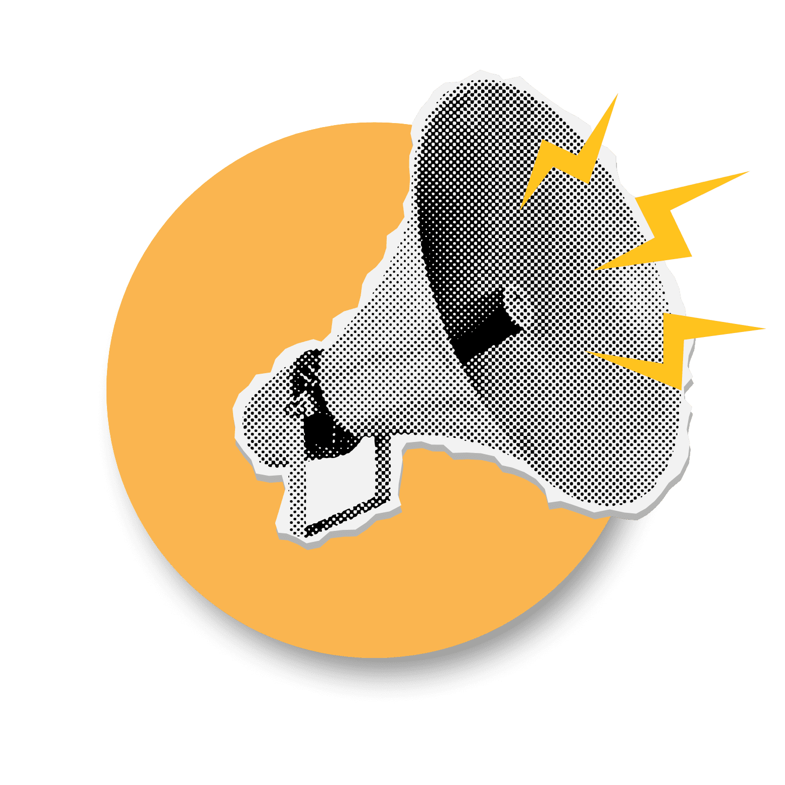 a megaphone on an orange background